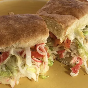 The guts of the Seafood Grinder.