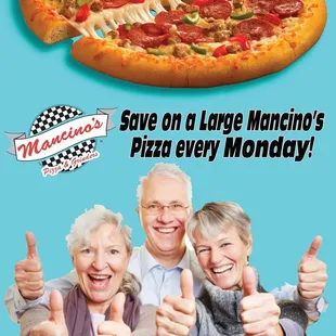 Large 16" 2-Item pizza for $8.99 every Monday!