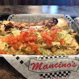 Chicken bacon sub with lettuce and tomato