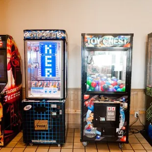 a row of vending machines