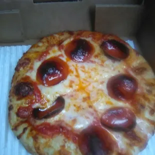 The other 2nd effort Personal pepproni pizza remake...Still inedible burned toppings.