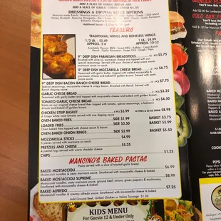 menu
