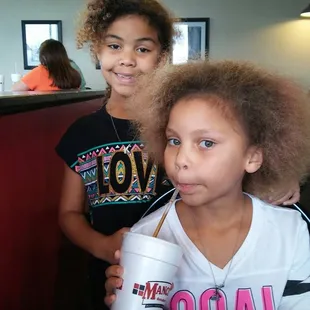 Sipping on the soft drinks!!