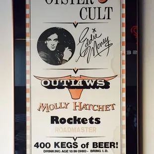 An interesting piece of Glass City memorabilia, circa 1979, on the wall at Mancino&apos;s.