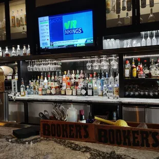 a bar with a television