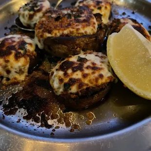 Crab stuffed mushroom appetizer