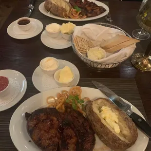 The Delmonico Rib eye with the 1 lb baked potato.