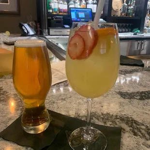 Findlay brewery Brilliant Blond and Withe Sangria. Both were very good.