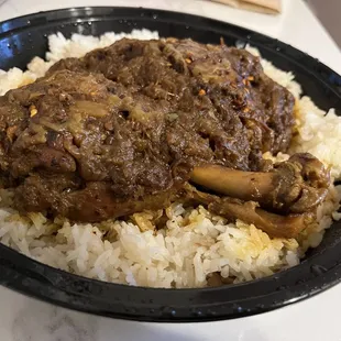 Coconut Rice with Chicken Curry - spicy level - but I think I can up one more level next time.