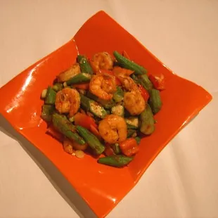 okra prawn