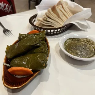 Grape Leaves + Pita Bread + Za'atar Oil