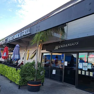 Outside Mandango's restaurant