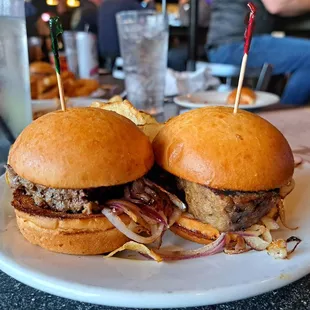 3 Meatloaf Sliders with Grilled Onions for $4 during Happy Hour
