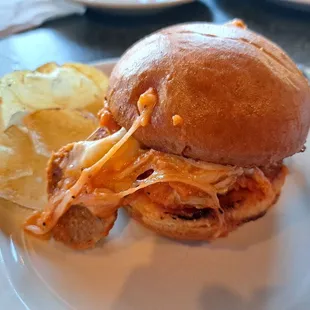 Meatball Slider with Marinara and Jack Cheese