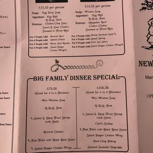 Menu as of 4/5/21