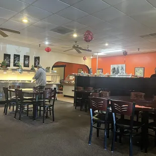 Part of the interior looking toward the buffet section.