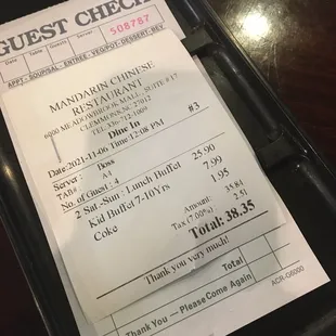 Our lunch tab