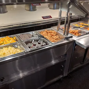 Dessert bar along with a few fried favorites to the right.