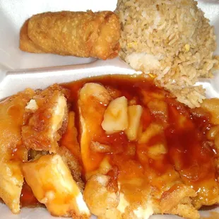 #37 Hawaiian chicken lunch special!