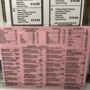 sushi and sashimi, menu