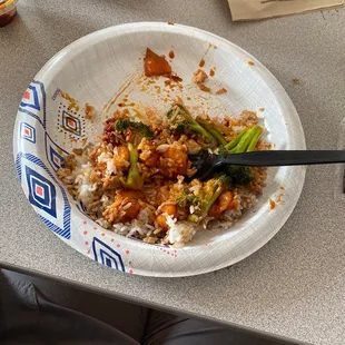 Shrimp and Broccoli Lunch Special.
