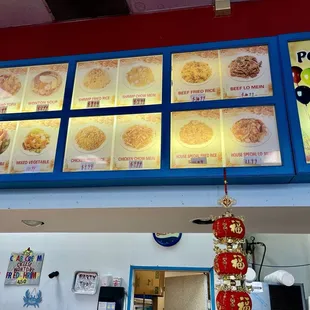 Faded menu