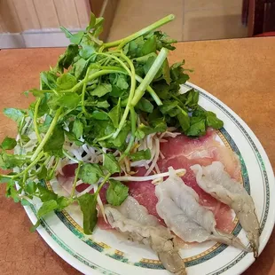 Fresh ingredients for cross bridge noodle soup