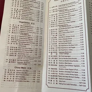 menu