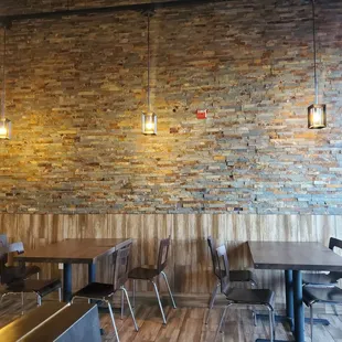 tables and chairs in a restaurant