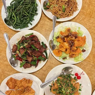 8 Piece Cream Cheese Puffs Dry Sauteed String Beans Mongolian Beef Honey Walnut Prawns Salt &amp; Pepper Scallops Mandarin Chow Mein