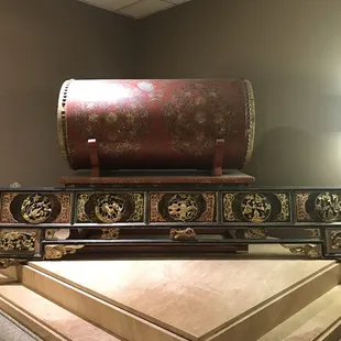 a chinese drum on display