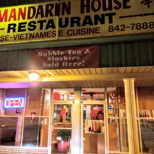 the front of the restaurant