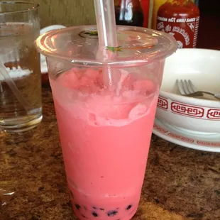 Watermelon Bubble Slushie (so good I started drinking it before the picture )