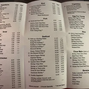 menu