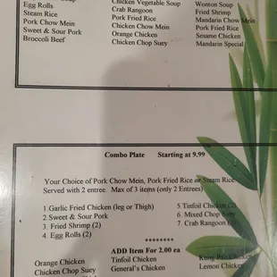 menu