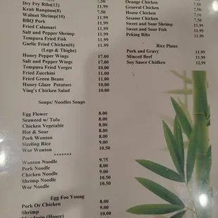 sushi and sashimi, menu