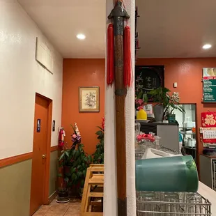 the entrance to the restaurant