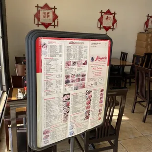 The only menu I saw. Too tiny