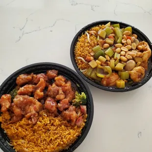 General Tso's chicken and Kung Pao chicken