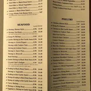 Menu as of 01-31-22
