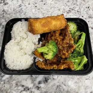 Orange Beef lunch special w/ steamed rice $9.29
