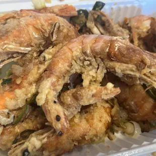 Salt and pepper shrimp shell on