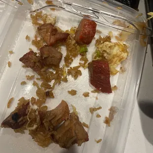 a partially eaten meal