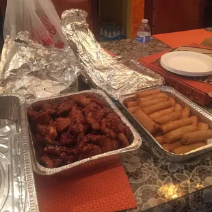 chicken wings and fried chicken, interior