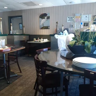 the dining area of a restaurant