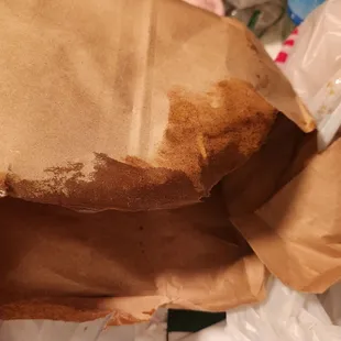 Leaked through paper bag