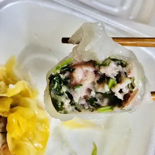 Pork and chive steamed dumpling