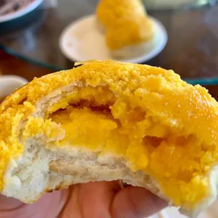 Inside of the pineapple bun