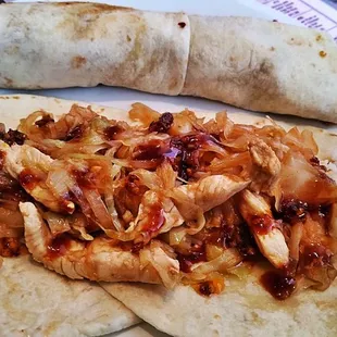 Rolling da Moo Shu Chicken Burritos
