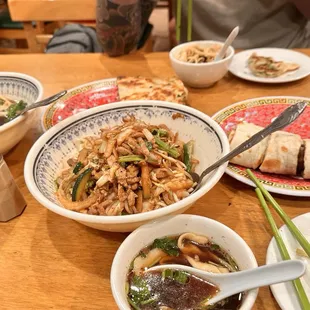 Hand Beef Dtewed Soup Noodles  Noodle dry pork with special sauce  Beef rolls  Scallion Thin Onion Pancake (1)